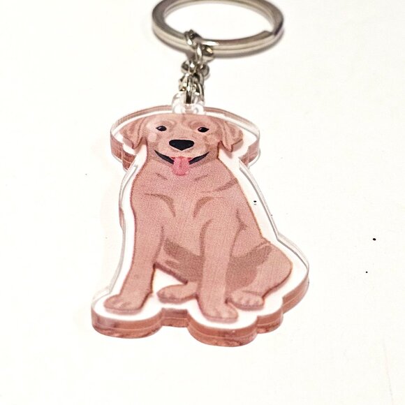 Labrador Retriever Dog Keychain Charm/Acrylic Pet Lover Purse Bag Gift Accessory - Picture 7 of 9
